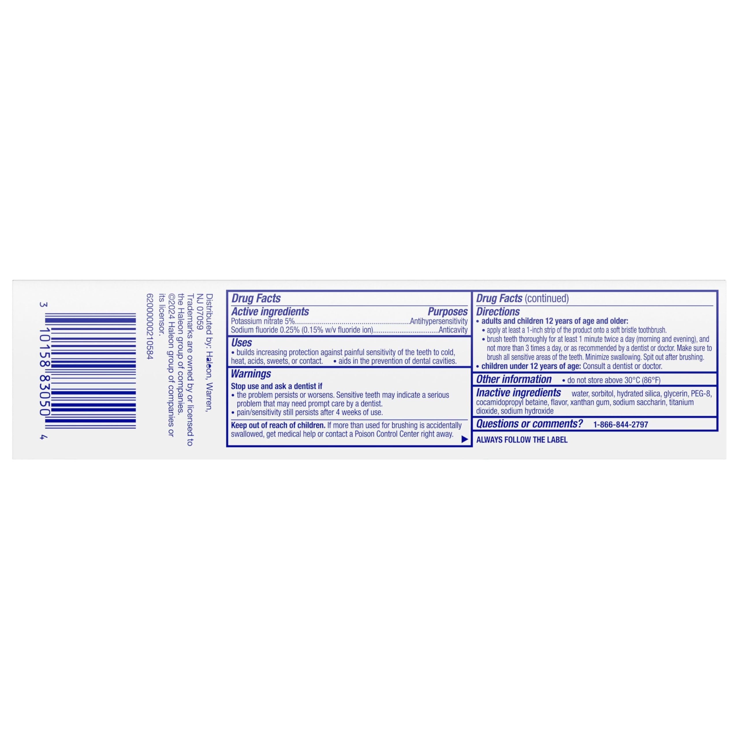 Sensodyne Pronamel Protection Enamel hypersensitivity toothpaste 4 oz packaging