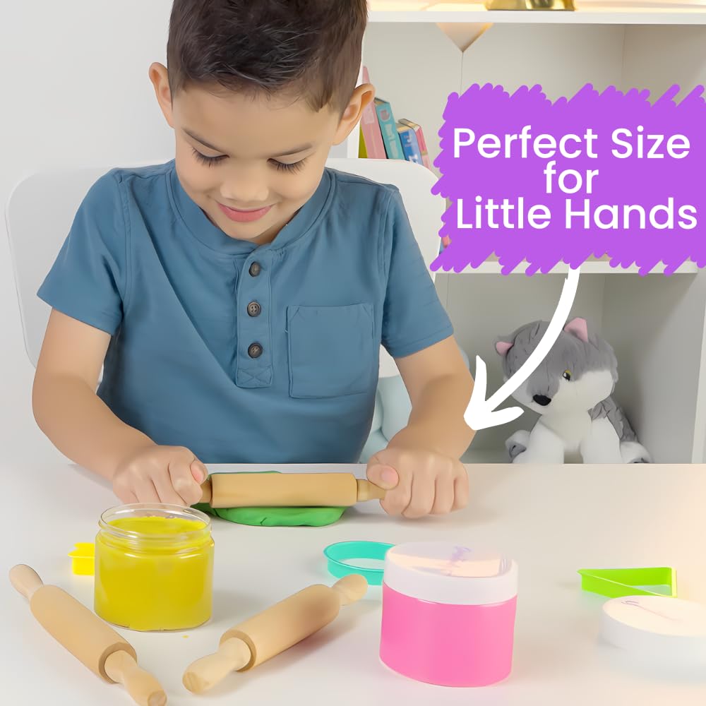 Premium wood rolling pins for sensory play