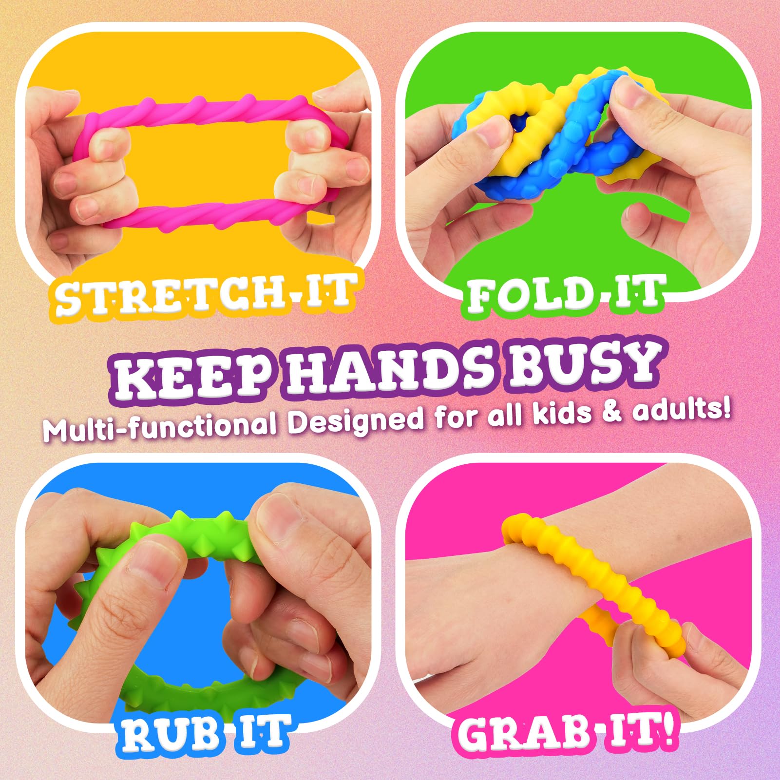 textured wearable fidget bracelets for sensory play