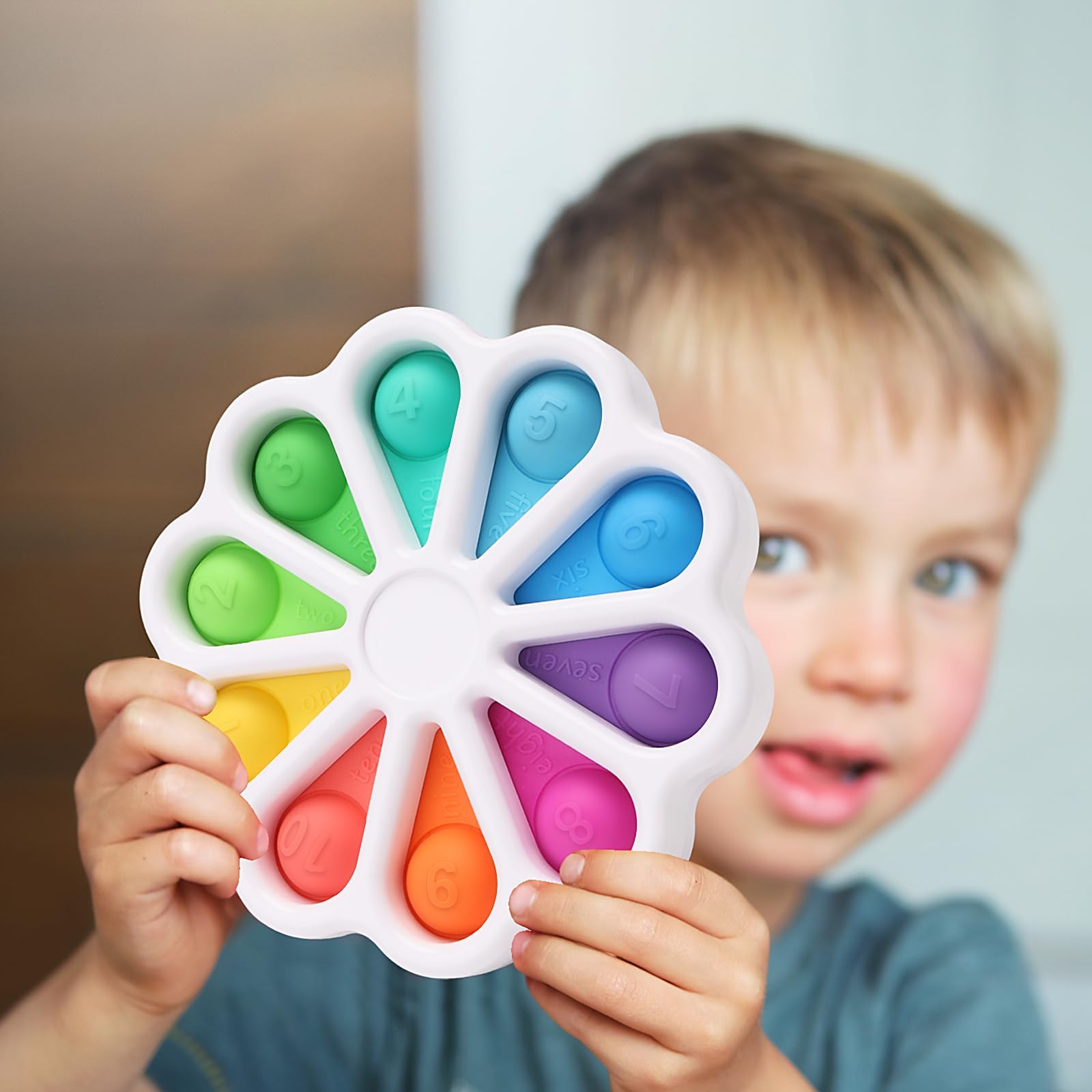 Montessori style number learning toy made with ABS and silicone BPA-free