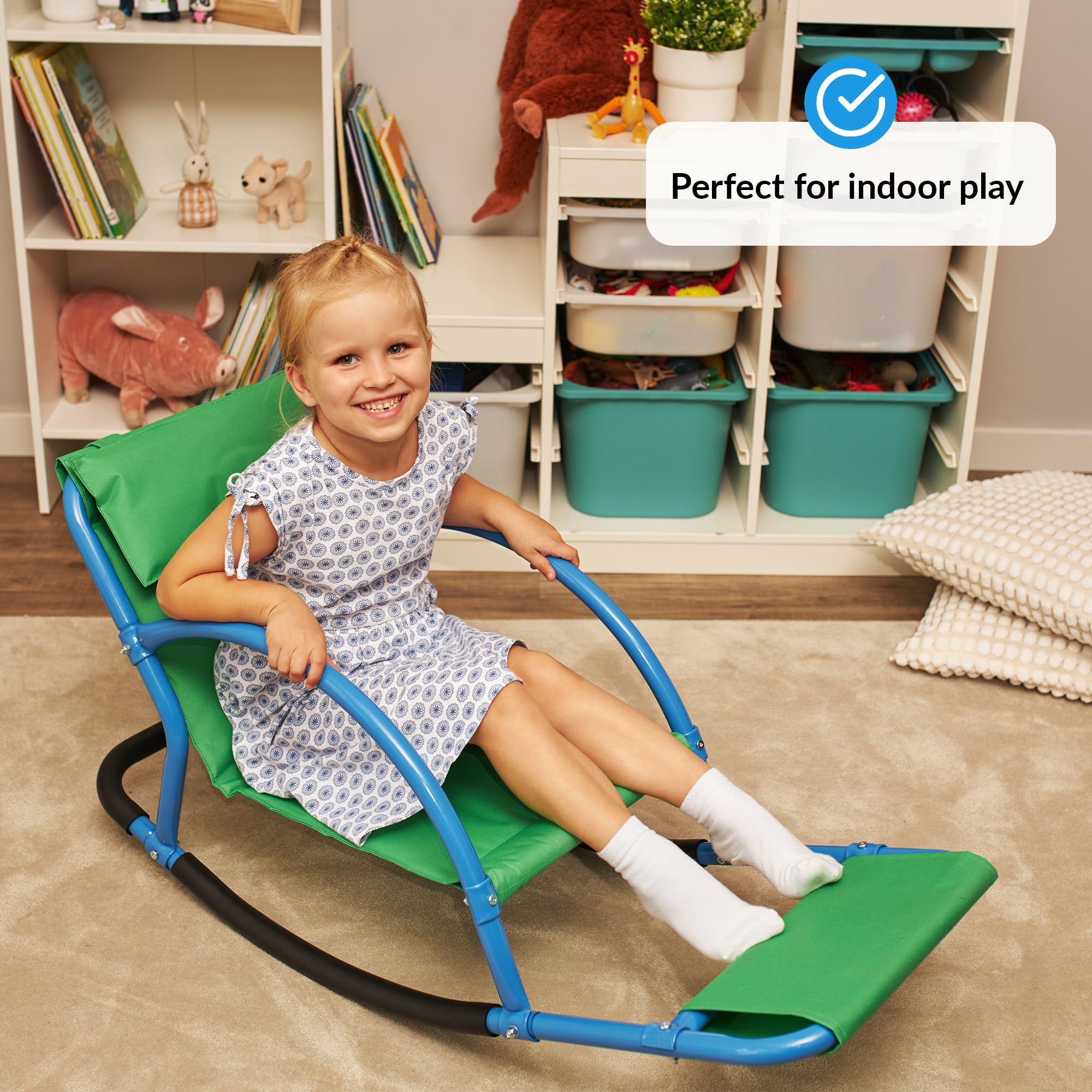 Toddler rocking chair motion aids balance and coordination