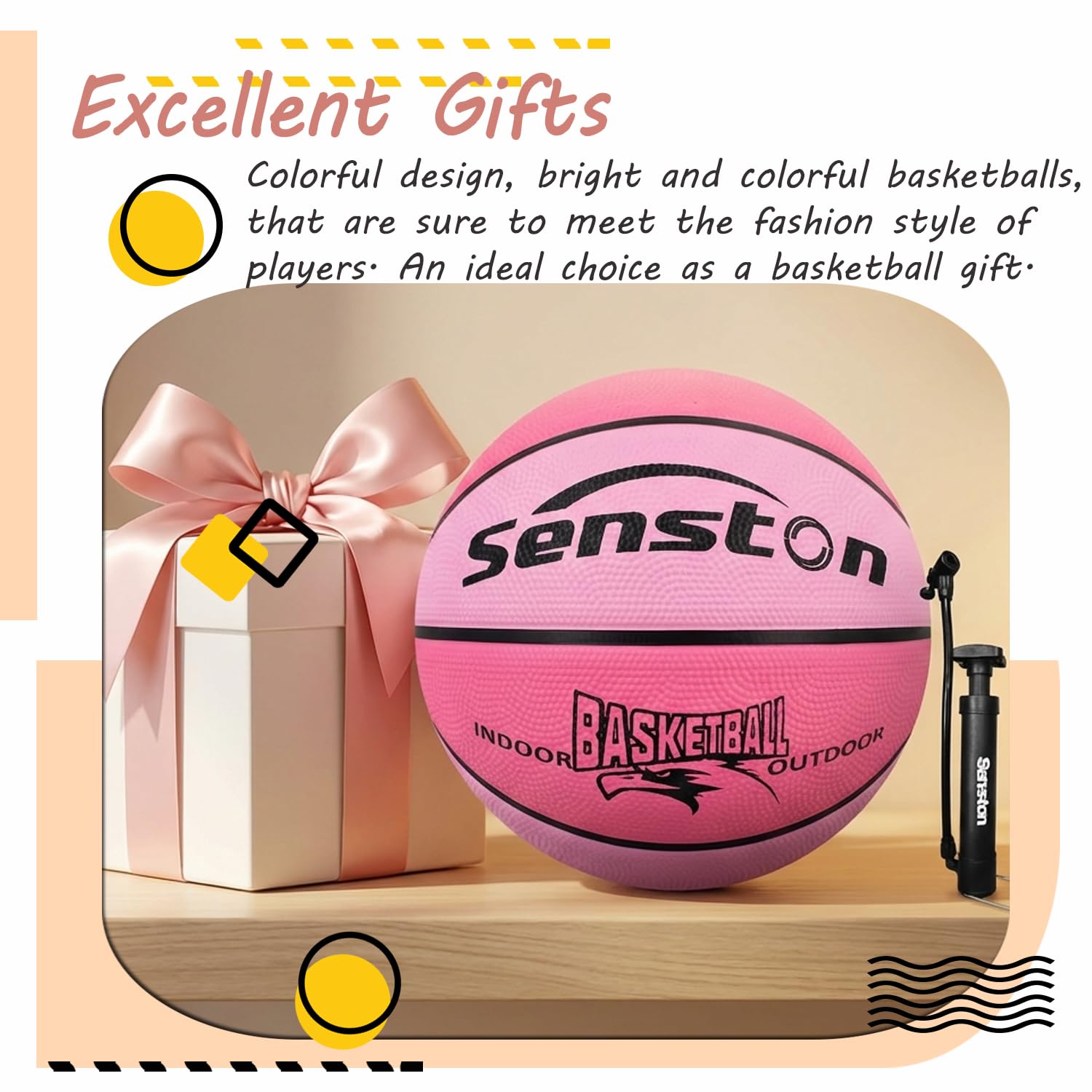 Senston basketball with pump included