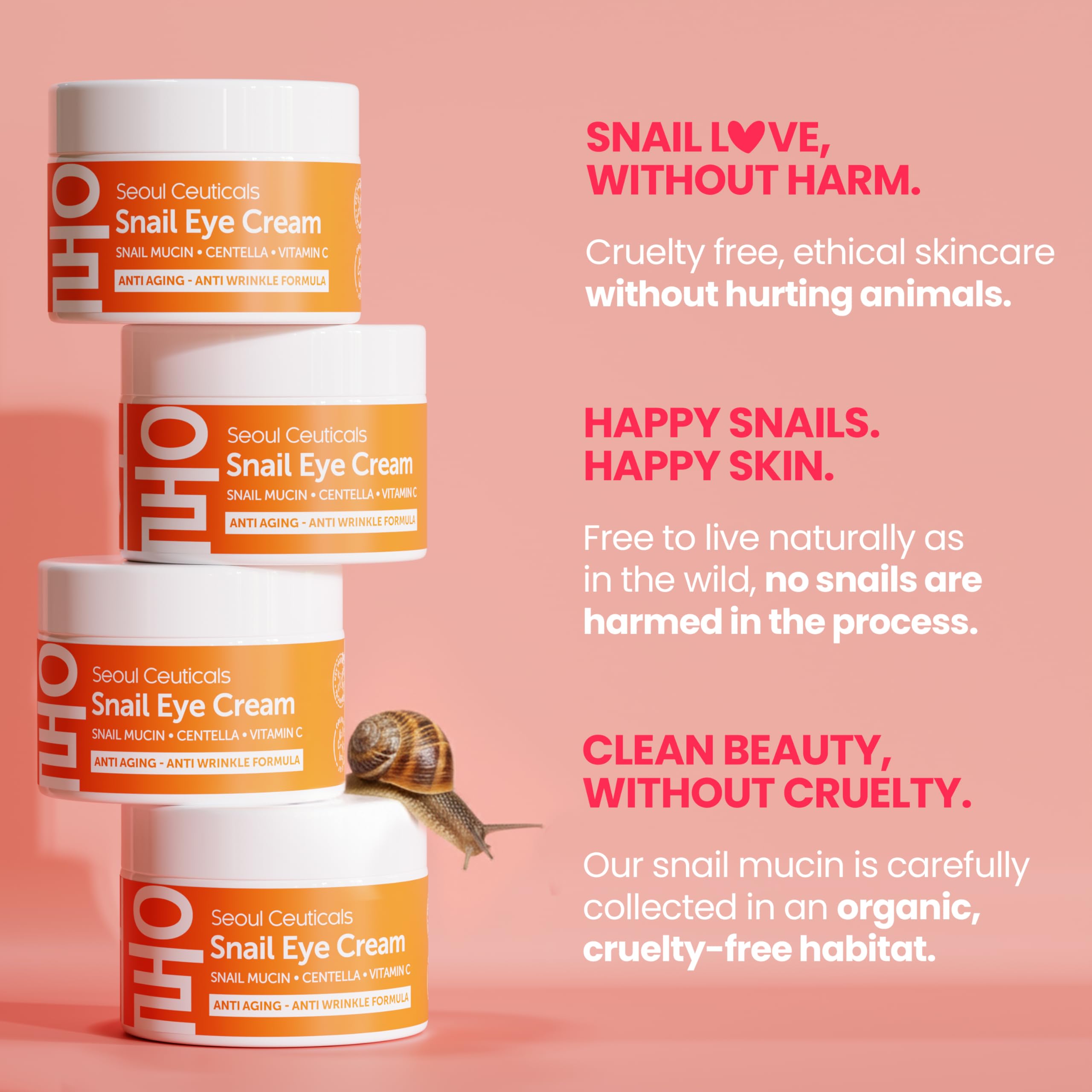 Hyaluronic acid enriched snail mucin eye cream
