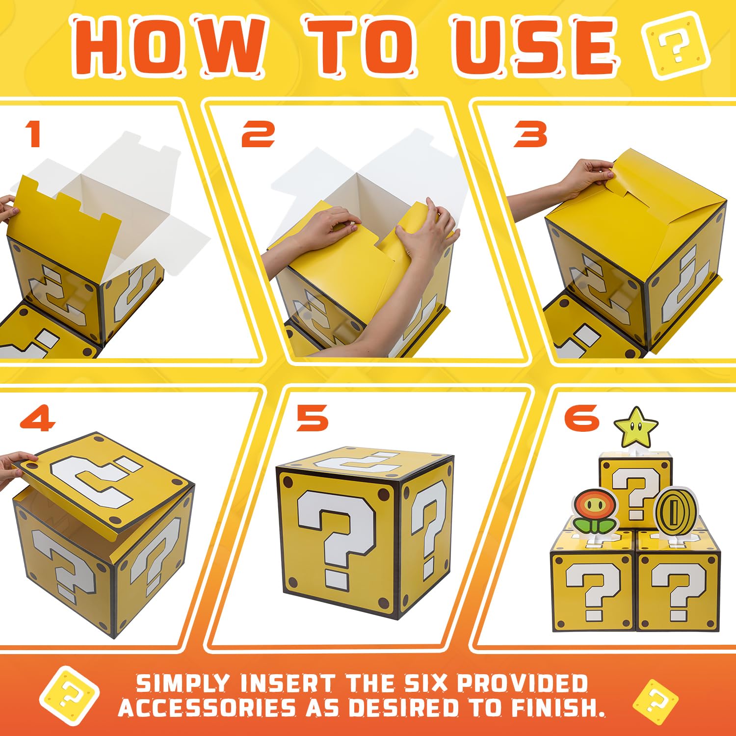 Box set for boys and girls birthday parties with centerpieces