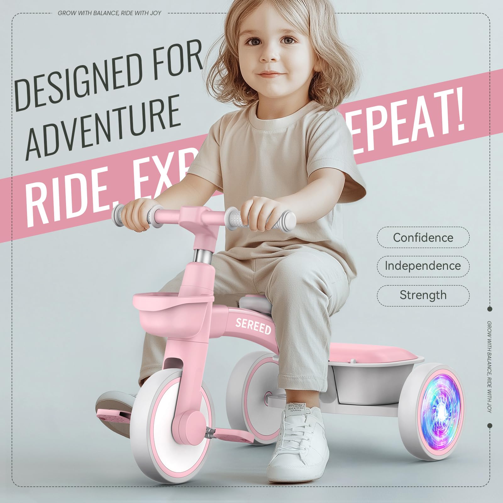 SEREED colorful lighting tricycle smooth ride