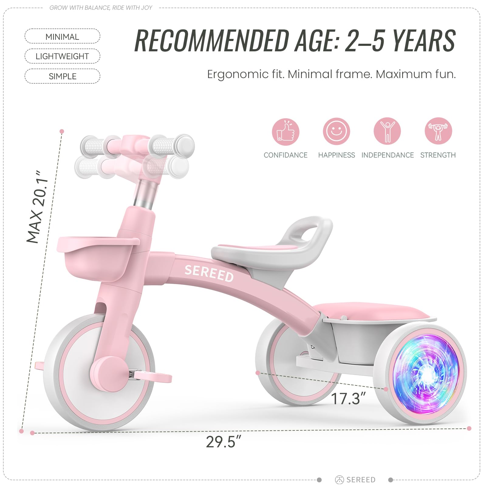SEREED quick assembly tricycle for shared play