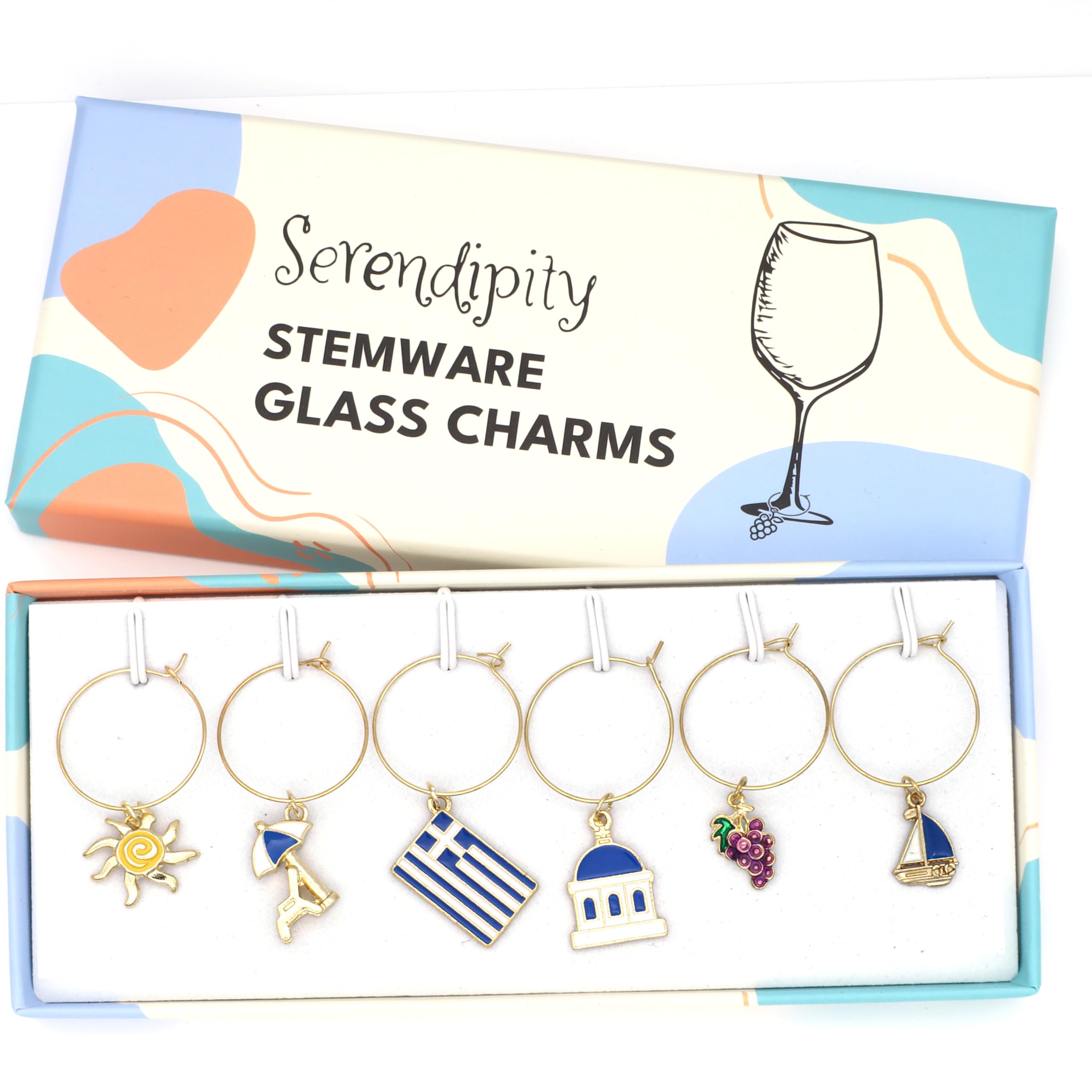 Boat charm from Serendipity Greek wine glass charms