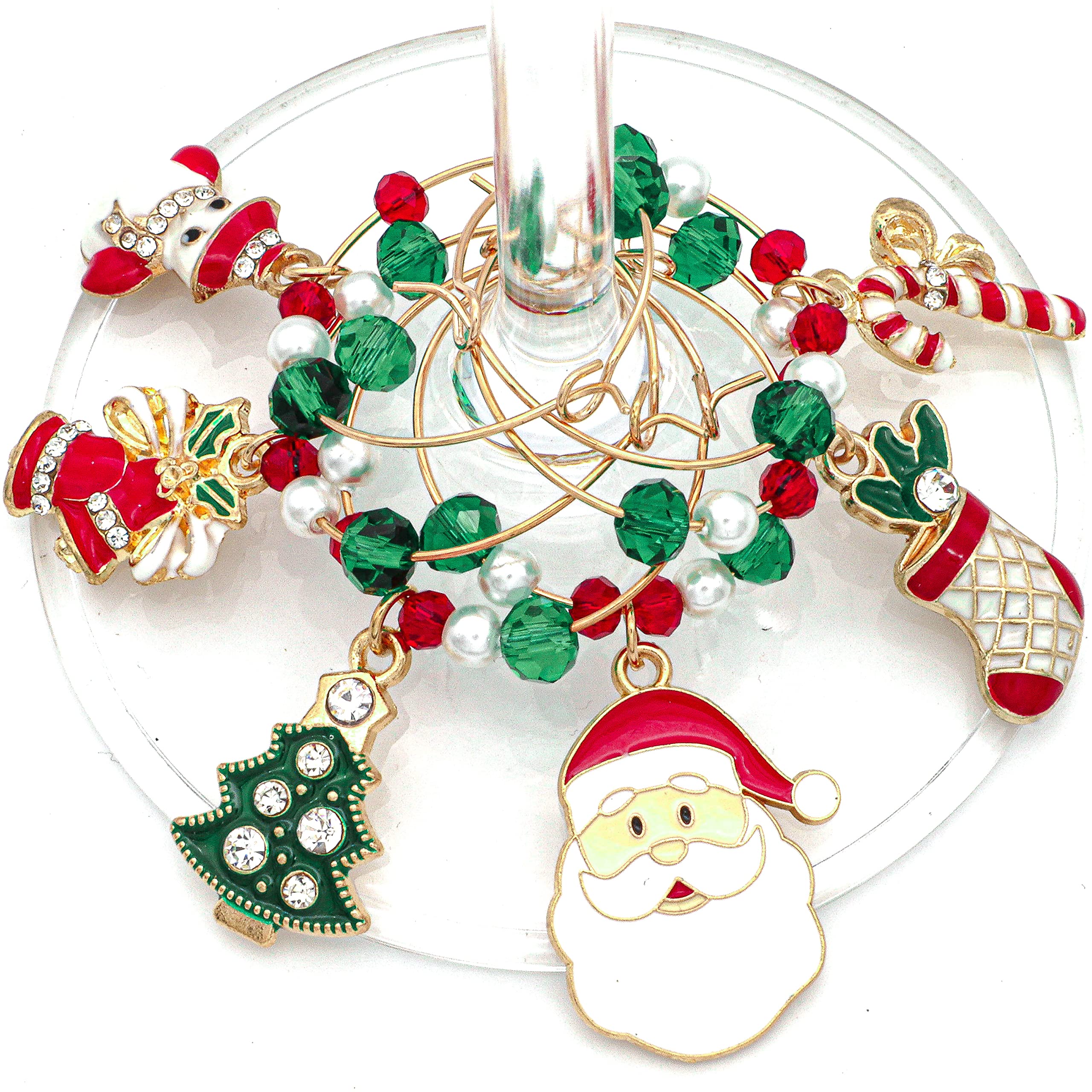 Candy cane charm for wine glass Serendipity