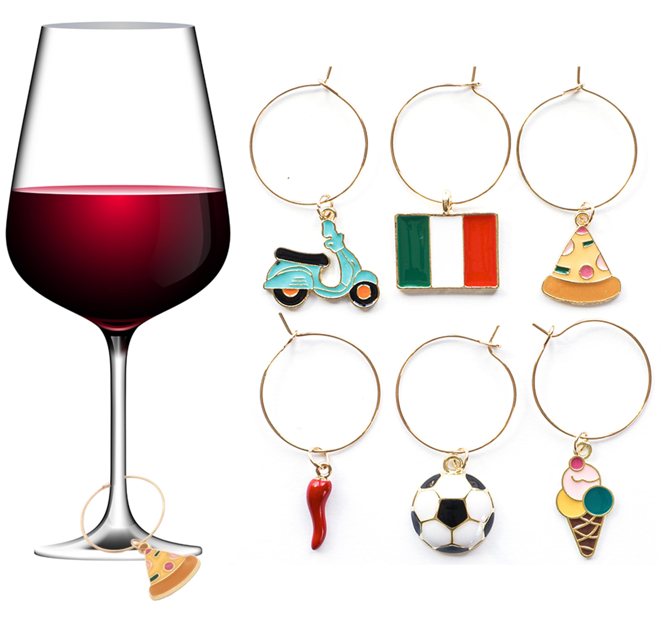 Italian flag charm from Serendipity Italy Wine Glass Charms