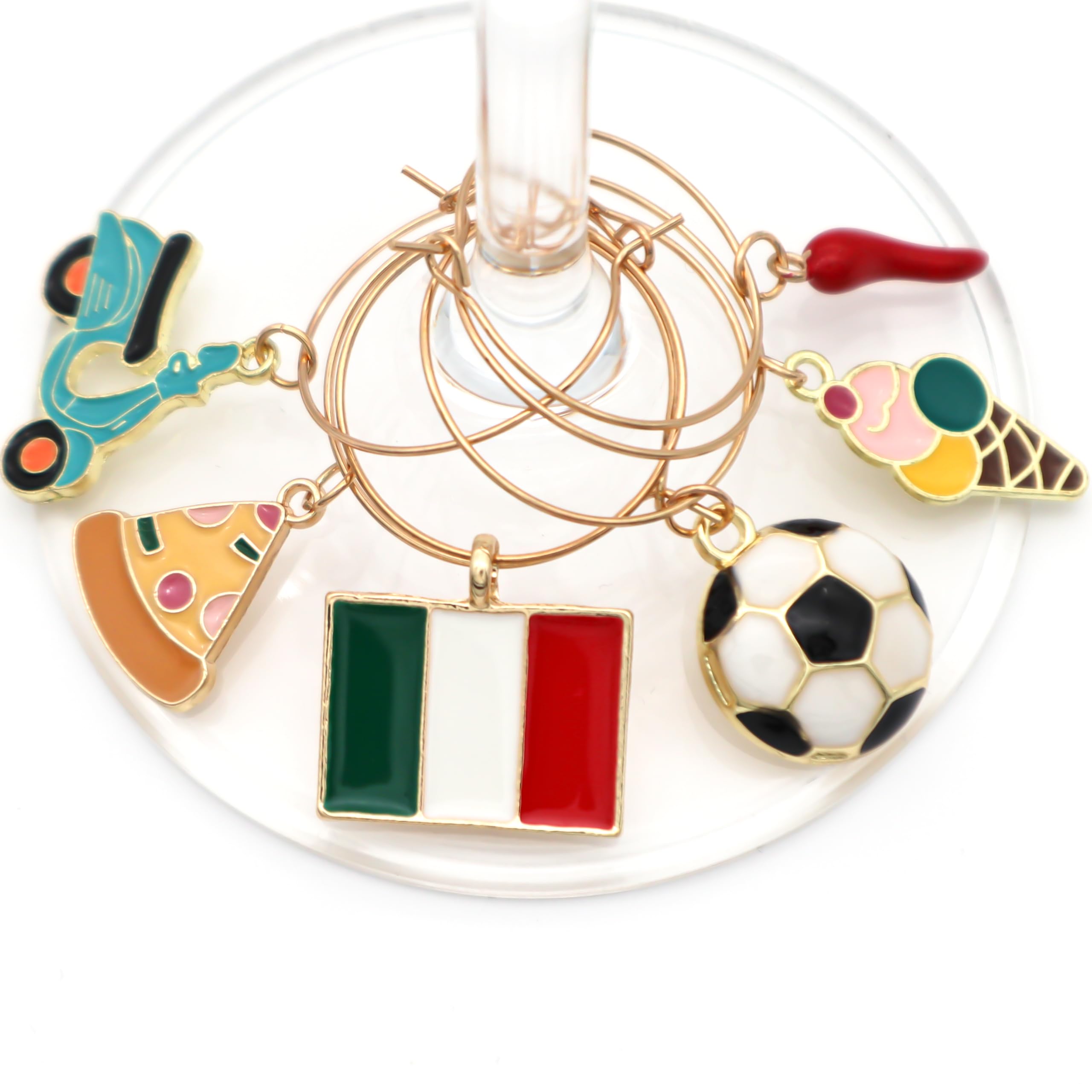 Italian horn charm included in Serendipity Italy Wine Glass Charms