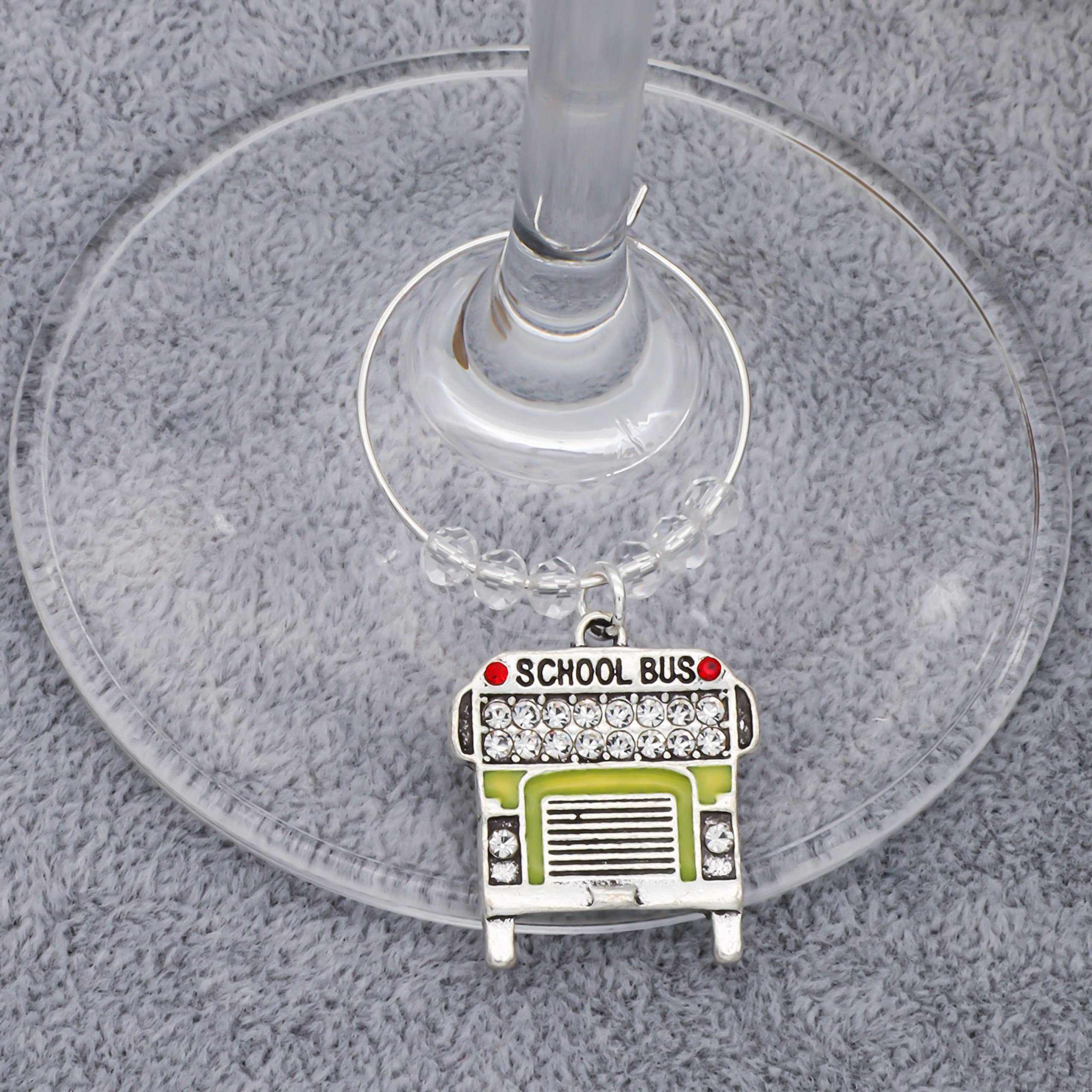 New Jersey crafted wine glass charms with gold hoops