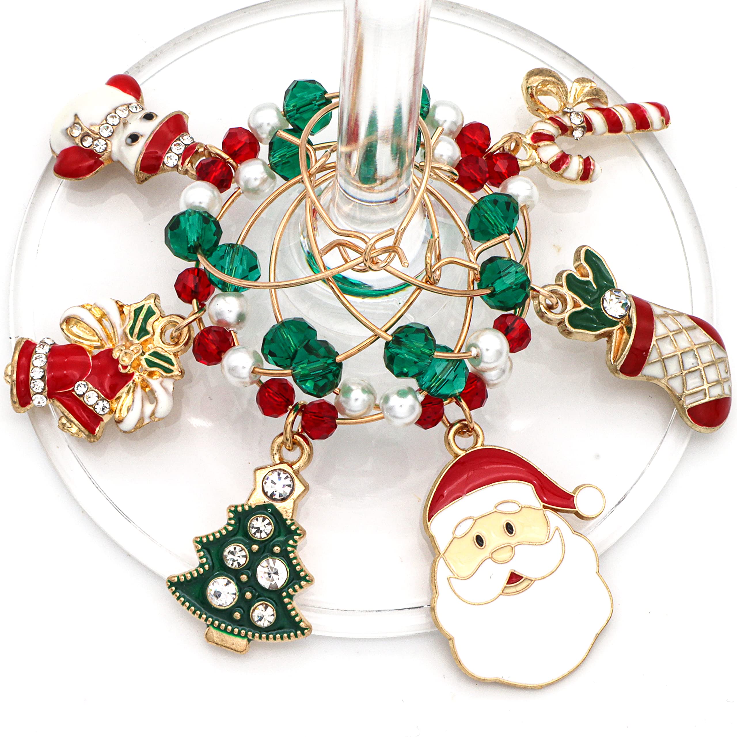 Pearl detailing on Serendipity wine glass charm