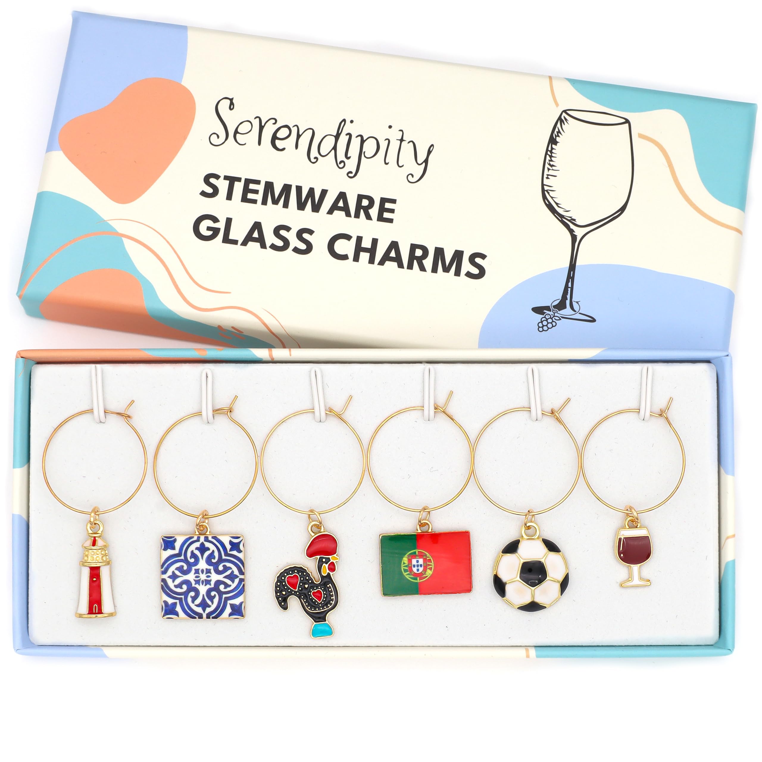 Rooster of Barcelos charm from Serendipity Portugal Wine Charms set