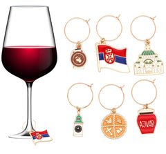 Decorative Serbian motifs stemware charms image