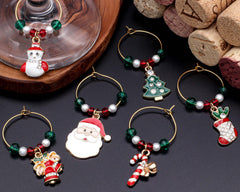 Snowman charm for wine glass stem Serendipity