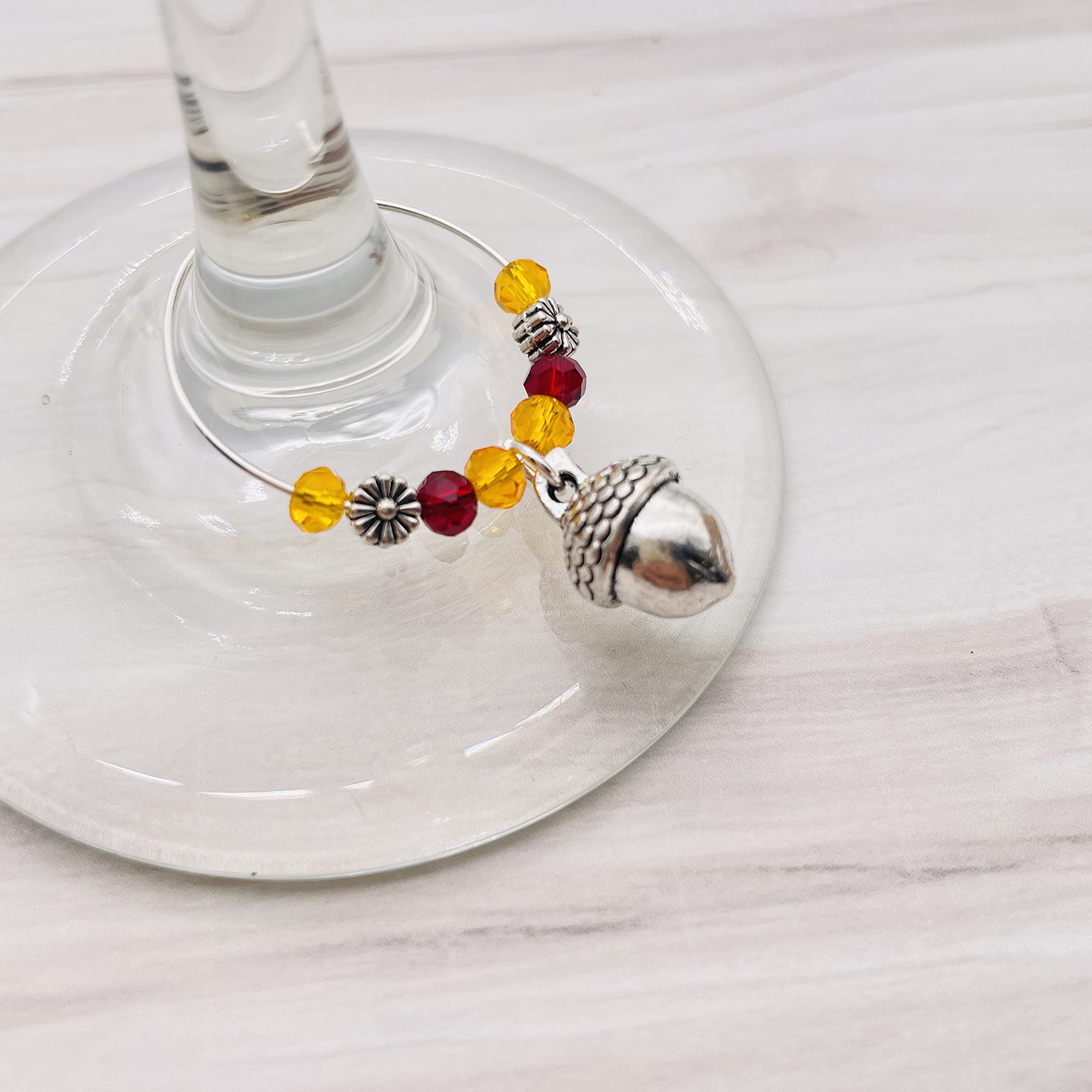 Silver wine glass charms with pearl accents