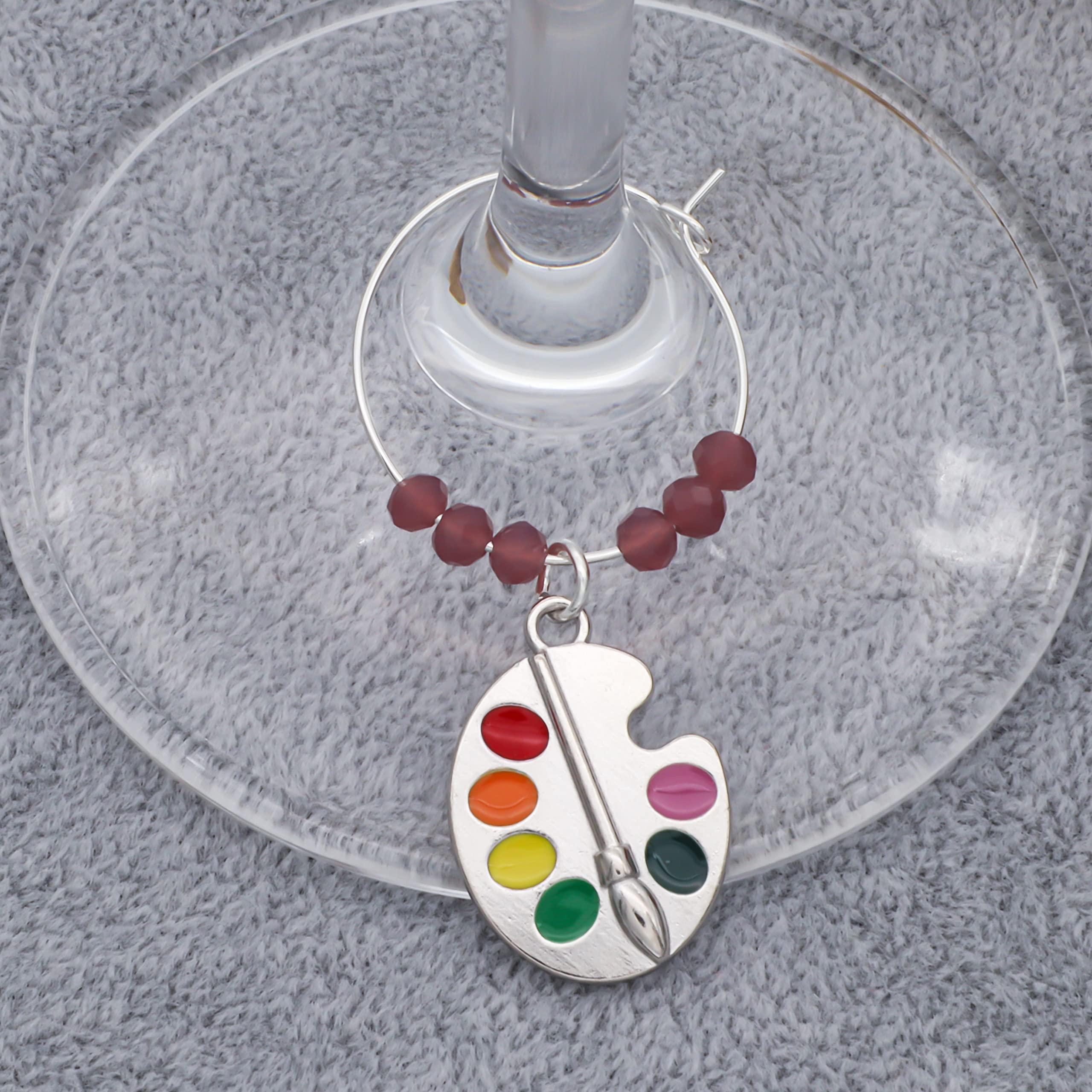 Gift-ready teacher wine glass charm set