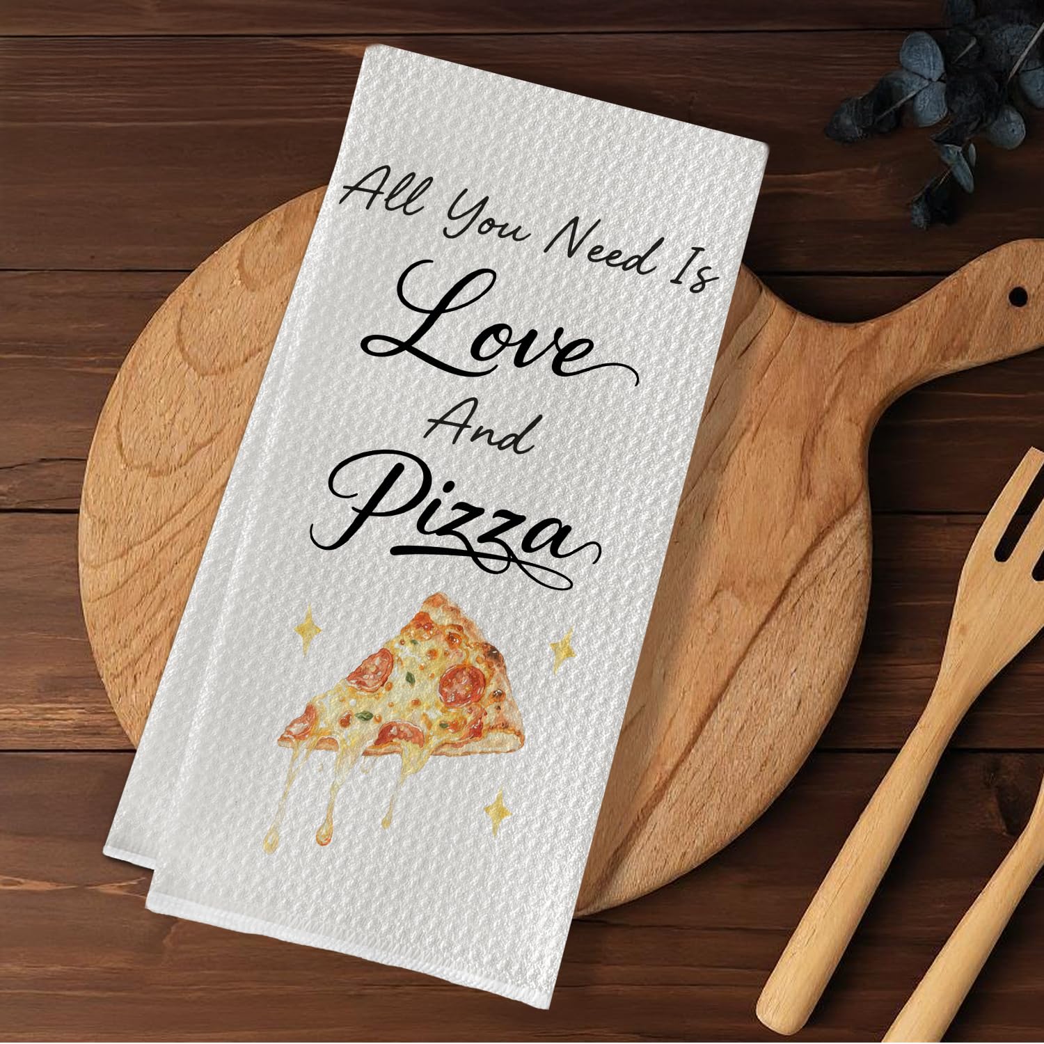 Pizza gifts for women men kitchen towels SereneHanctuary