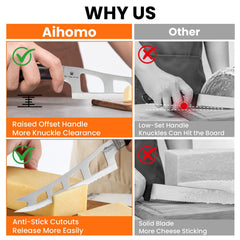 pakkawood grip cheese knife with serrated edge