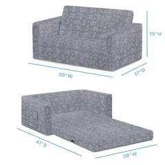 Embossed sheep pattern on grey slipcover