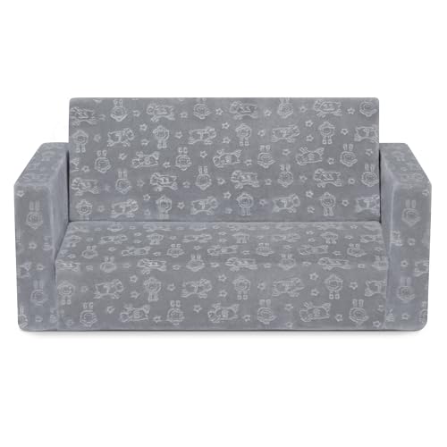 Grey kid sofa ready for sleepovers