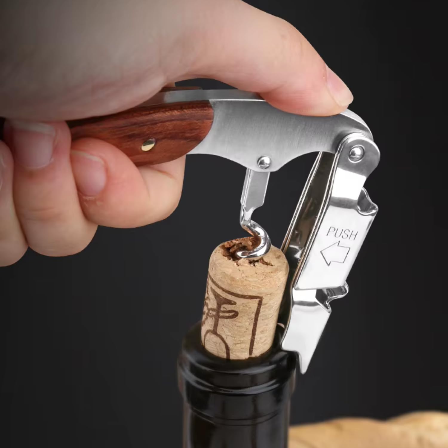 Compact lightweight corkscrew for home and professional use