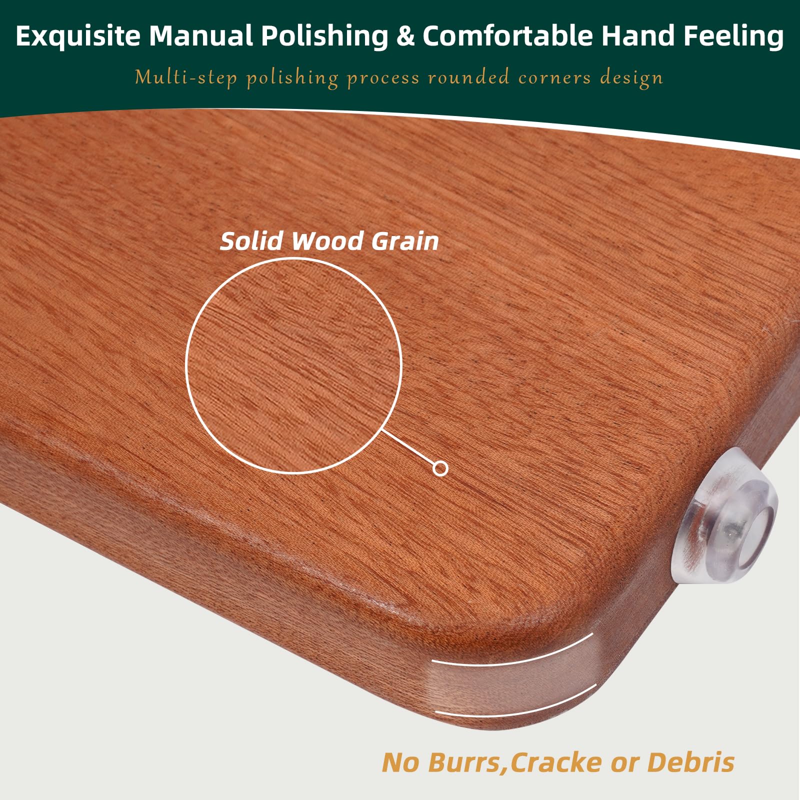 Elegant serving board with stainless steel handle