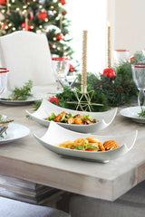 Curved deep serving platters for table centerpieces