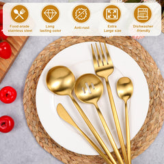 Gold serving spoon 10-3 inch