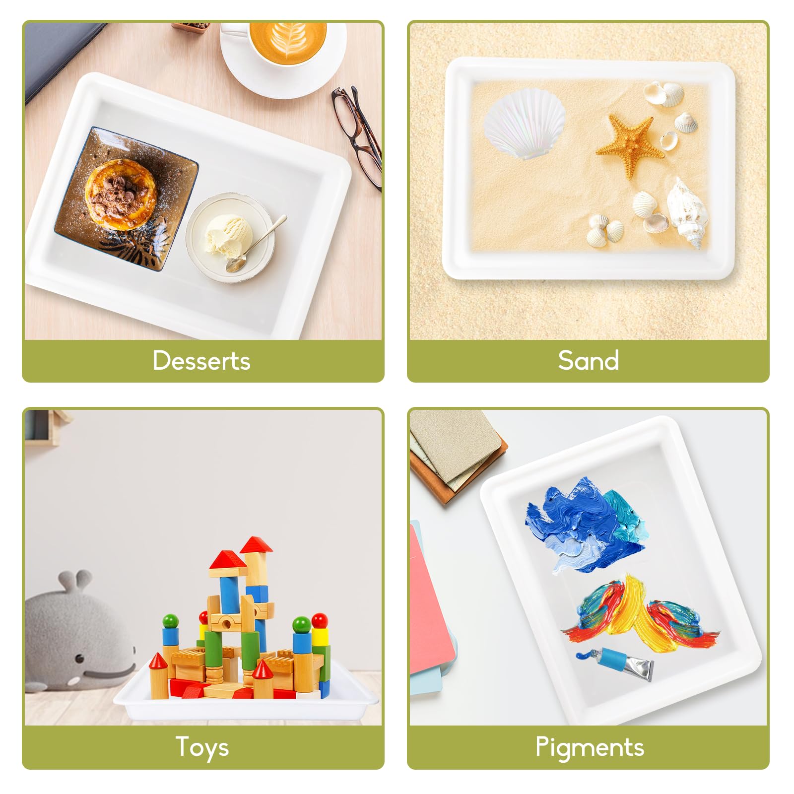 Serving trays for kids painting and beads