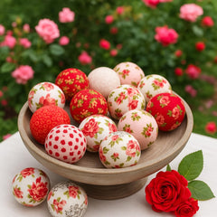 Set of 12 fabric wrapped balls handmade in USA
