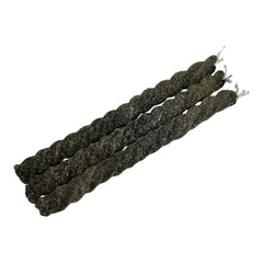 Set of 3 black twisted banishing candles with herbs