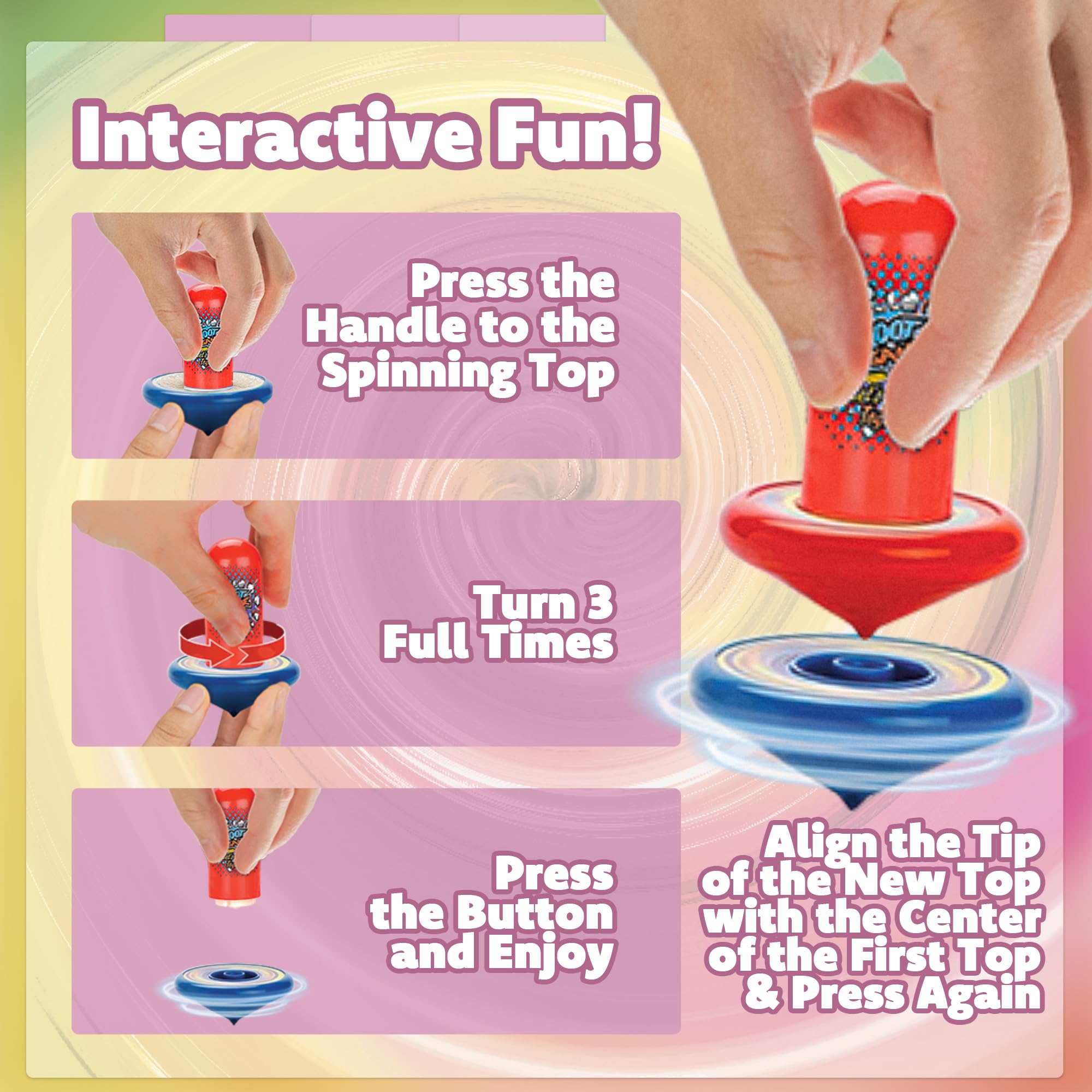Set 3 Spineez tops IPIDIPI TOYS family gift image