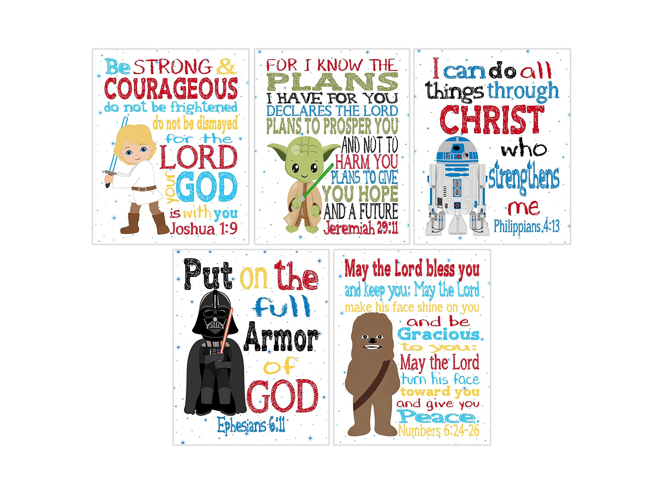 Luke Skywalker print in Star Wars Christian nursery decor set