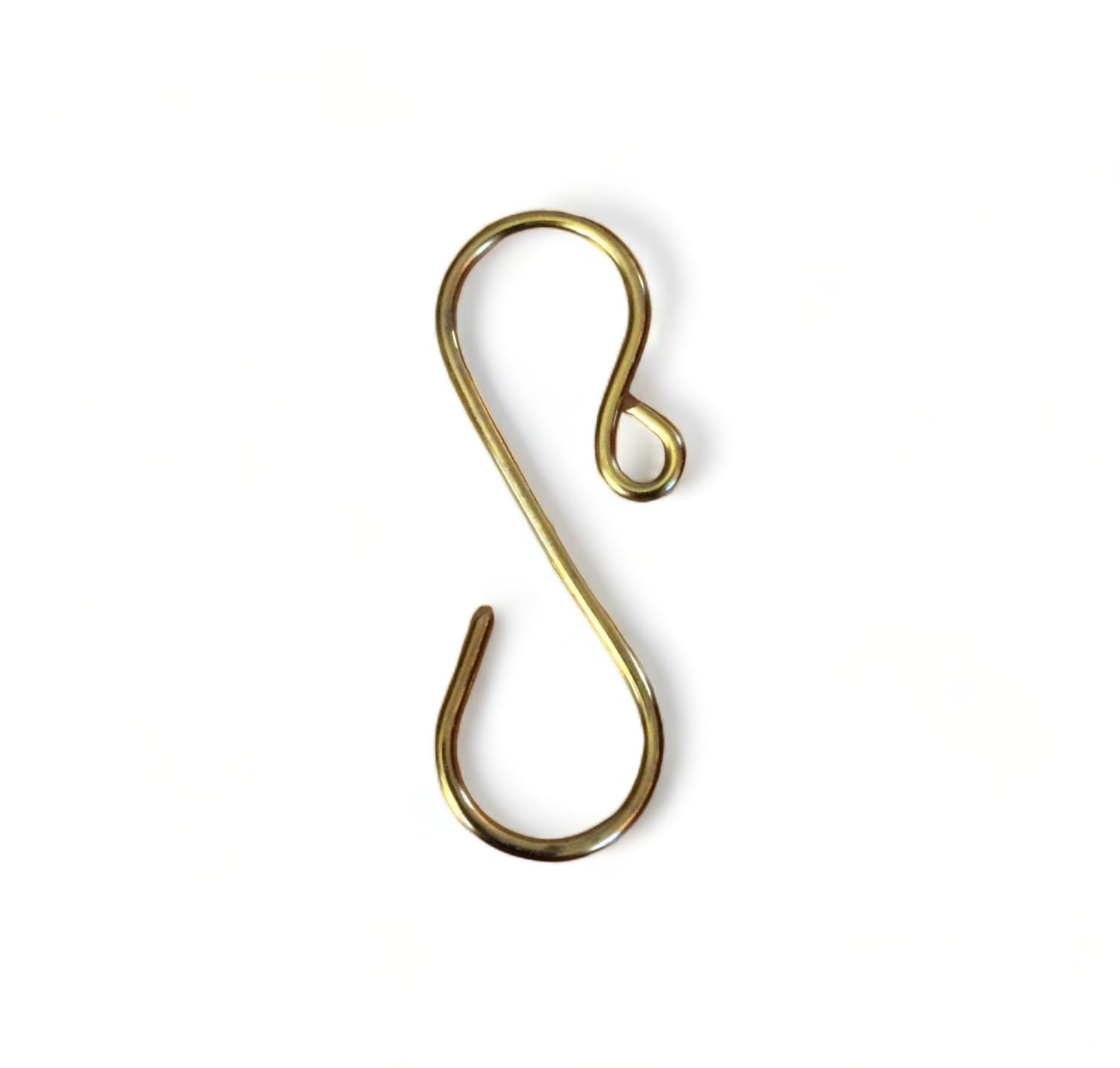 Brass gold ornament hooks 16 gauge wire heavy duty set of 50