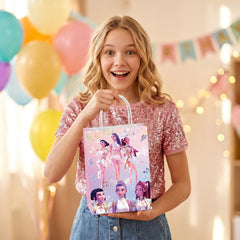 Set of 12 party bags four designs for birthday parties