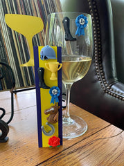 Set of 7 equestrian drink markers for wine glasses