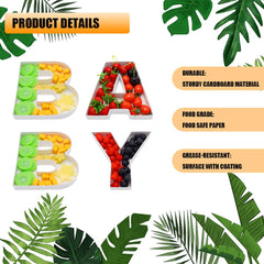 Baby shower letter trays used for small treats