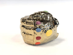 Infinity War Gauntlet Mug showing hidden handle and 20 oz capacity