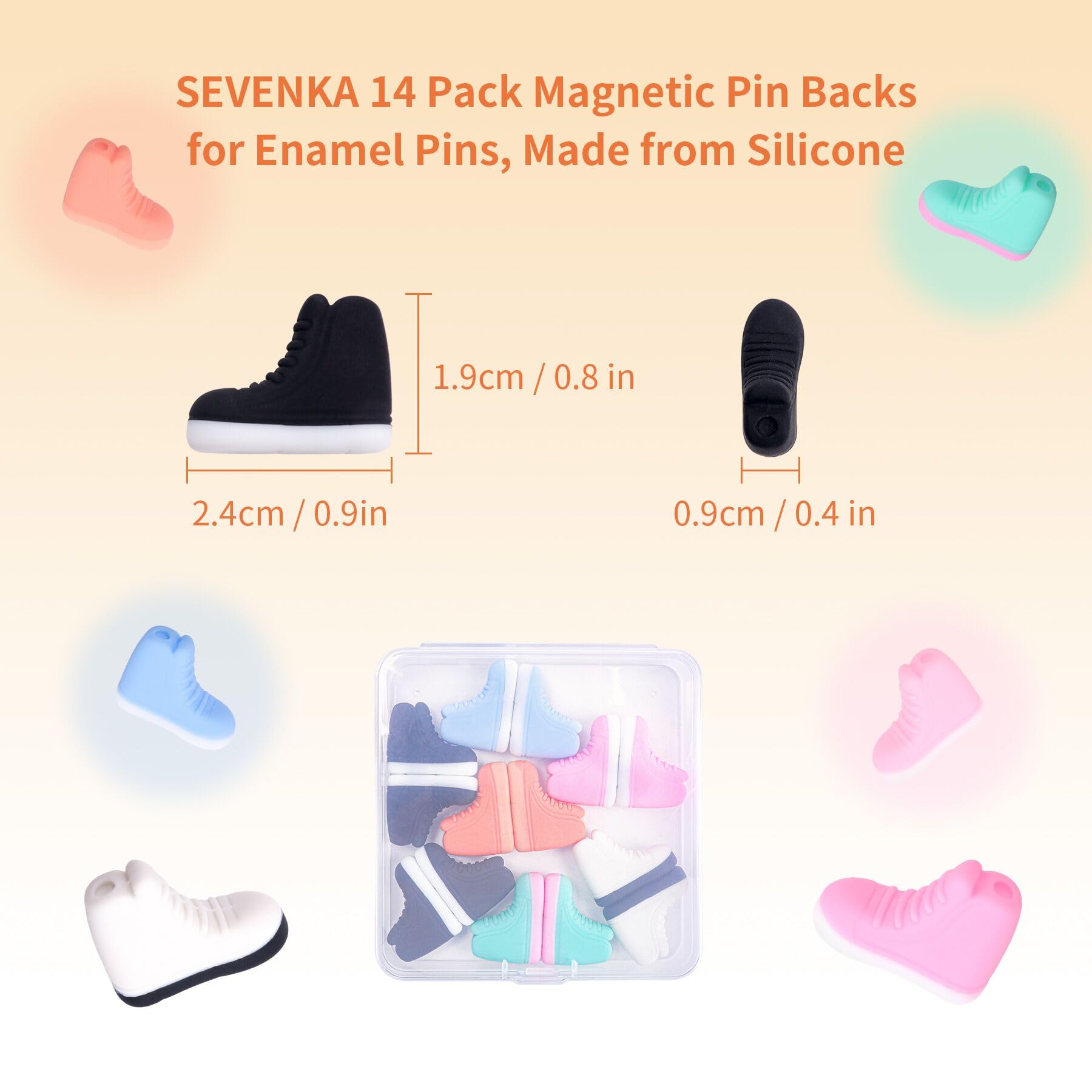 14 piece fridge magnets in clear storage box