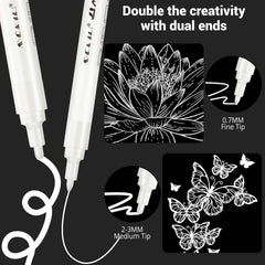 SFAIH acrylic white paint pens 8 pack medium tip 2-3mm