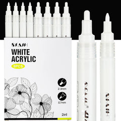 SFAIH acrylic white paint pens 8 pack extra fine 0.7mm tip