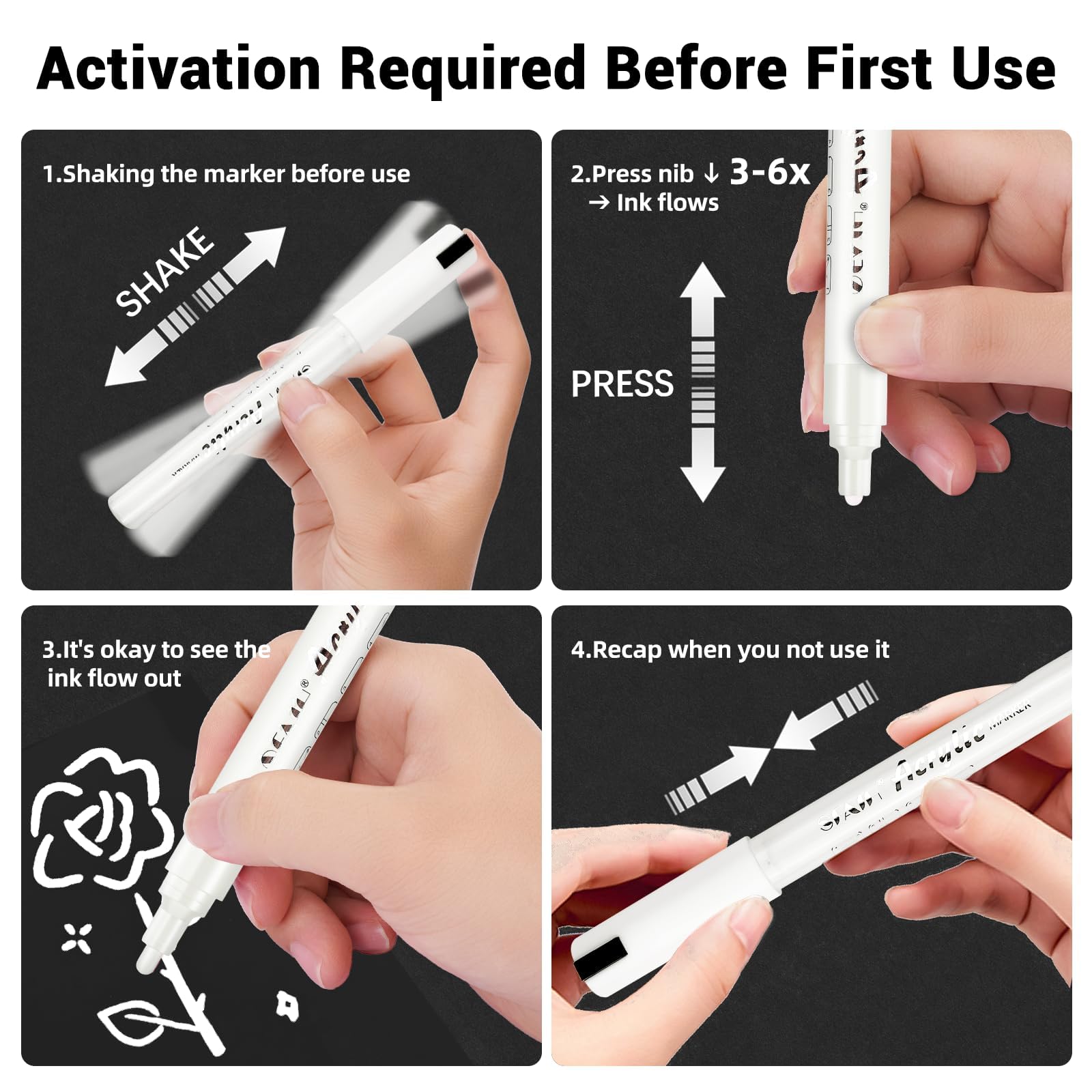 Gift-box packaging for SFAIH acrylic white paint pens