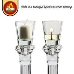 Crystal glass Neironim Shabbat candle holders for Hanukah