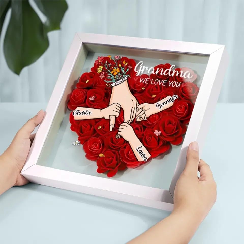 10 inch shadow box personalized with family names