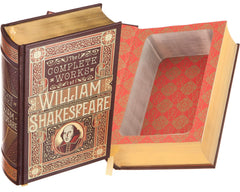 Shakespeare Book Safe leather-bound exterior with gilt edging