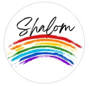 Shalom Rainbow Stickers 2 inch round matte labels set of 20 for gifting and party favors