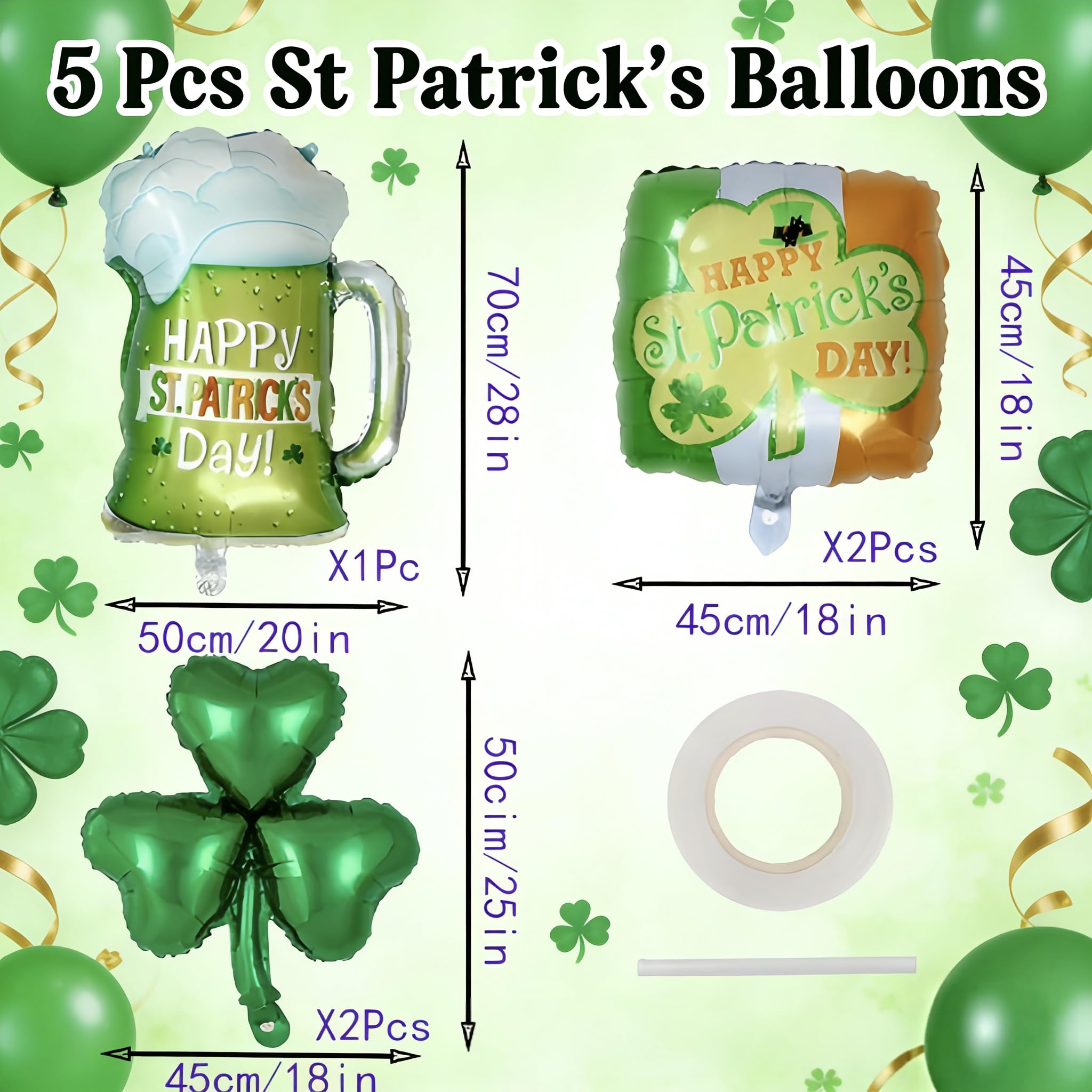 18 inch shamrock foil balloon