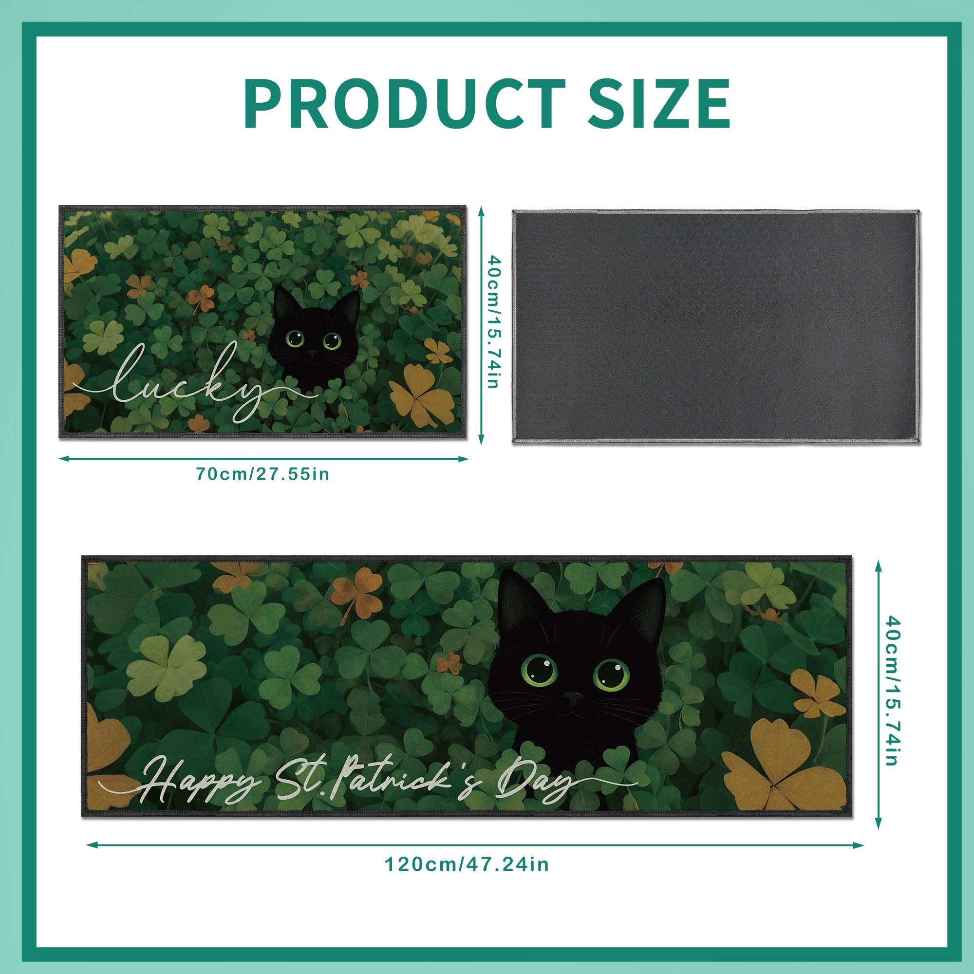 Shamrock design kitchen rug for holiday decor