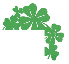 Shamrock door corner topper clover design close up